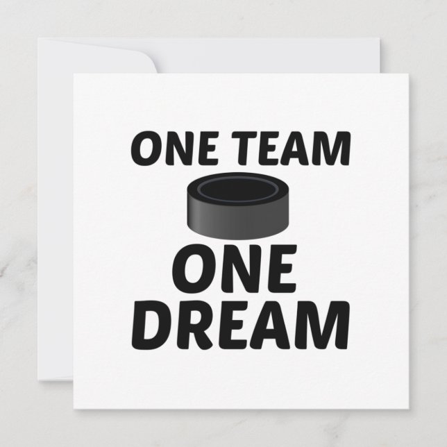 HOCKEY ONE TEAM ONE DREAM THANK YOU CARD (Front)