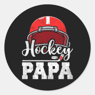 Hockey Papa Hockey Player Game Day Father's Day Classic Round Sticker