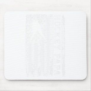 Hockey Papa Vintage Usa American Flag Mouse Pad