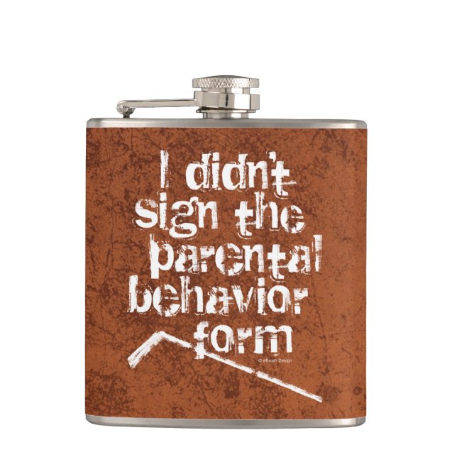 Hockey Parental Behaviour Form Hip Flask (Front)