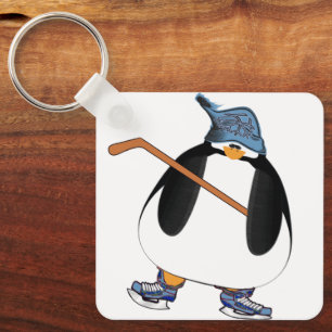 Hockey Penguin Key Ring