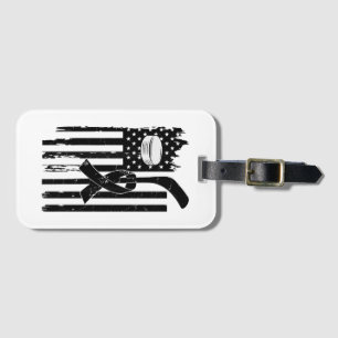 Hockey Pink Ribbon Breast Cancer Awareness Sport L Luggage Tag