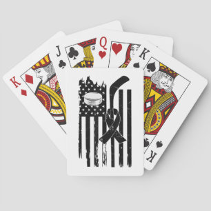 Hockey Pink Ribbon Breast Cancer Awareness Sport L Playing Cards