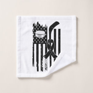 Hockey Pink Ribbon Breast Cancer Awareness Sport L Wash Cloth