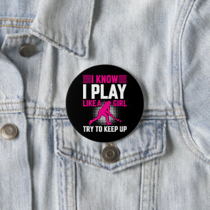 Hockey Play Like a Girl 7.5 Cm Round Badge