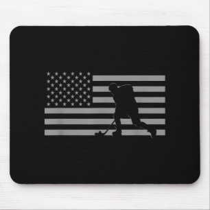 Hockey Player - American Flag Hockey Mouse Pad