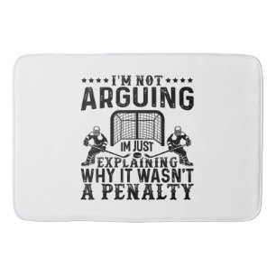 Hockey Player Arguing Gift Funny Hockey Bath Mat