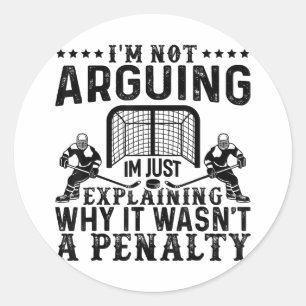 Hockey Player Arguing Gift Funny Hockey Classic Round Sticker