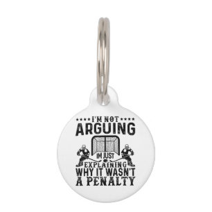 Hockey Player Arguing Gift Funny Hockey Pet Tag