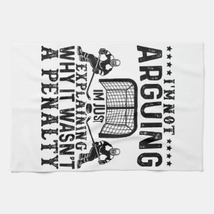 Hockey Player Arguing Gift Funny Hockey Tea Towel