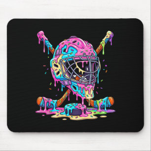 Hockey Player Boys Kids Ice Hockey Dripping Ice Mouse Pad