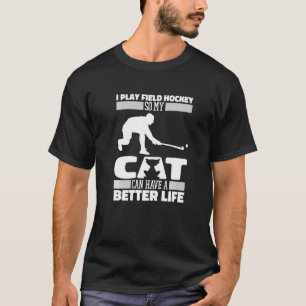 Hockey Player Cat Field Hockey Premium T-Shirt