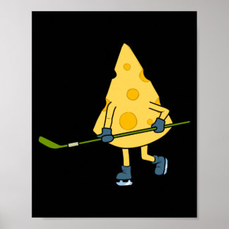 Hockey Player Cute Cheese Hobby Sports Performance Poster