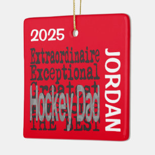 Hockey Player Dad Extraordinaire CUSTOM Ceramic Ornament