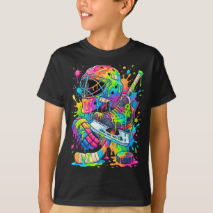 Hockey Player Drip Ice Cream Dripping Boys Kids T-Shirt