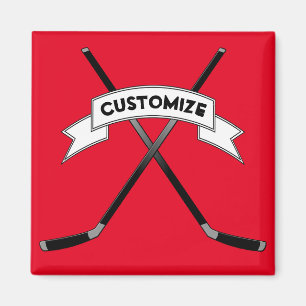 Hockey Player/Fan Custom Team Name or Text Magnet