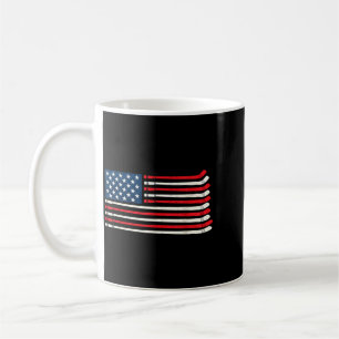 Hockey Player Fan Ice Hockey Aamerican Flag 4th Of Coffee Mug