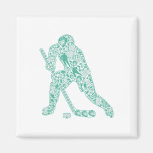 Hockey Player Fans Youth Ice Hockey Lover Men Kids Magnet