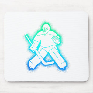 Hockey Player Goalkeeper Men Boys Ice Hockey Goali Mouse Pad