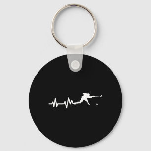 Hockey Player Heartbeat Ice Hockey Gift  Key Ring