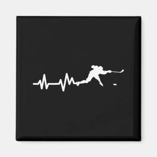 Hockey Player Heartbeat Ice Hockey Gift  Magnet