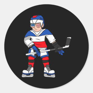 Hockey Player Hockey Lovers  Classic Round Sticker