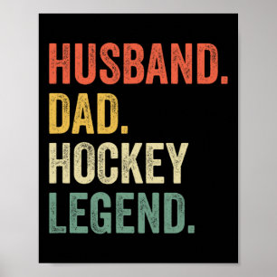 Hockey Player Husband Dad Hockey Legend Vintage Poster