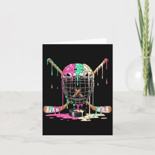 Hockey Player Ice Cream Drip Boys Kids Ice Hockey Card
