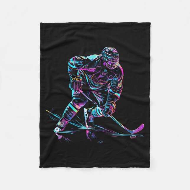 Hockey Player Ice Hockey Performance Fleece Blanket (Front)
