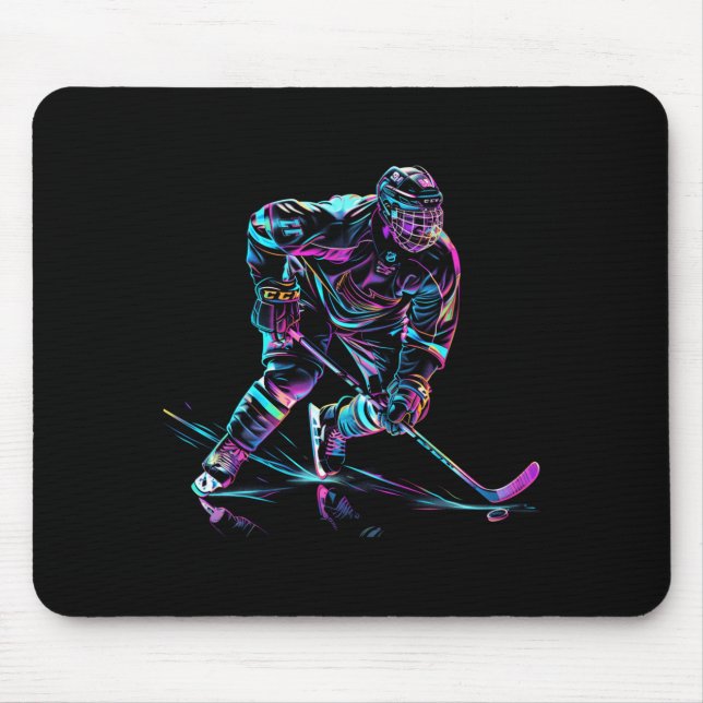 Hockey Player Ice Hockey Performance Mouse Pad (Front)