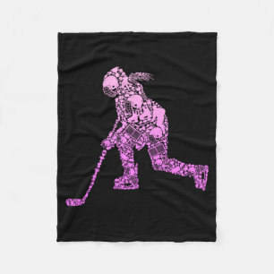 Hockey Player Ice Hockey Youth Women Kids Girls Fleece Blanket