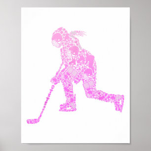 Hockey Player Ice Hockey Youth Women Kids Girls  Poster