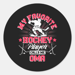Hockey Player Ice My Favorite Hockey Player Calls  Classic Round Sticker