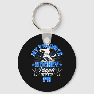 Hockey Player Ice My Favorite Hockey Player Calls Key Ring