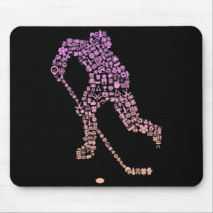 Hockey Player Icon Hockey Player Gear _ Girls Ice Mouse Pad