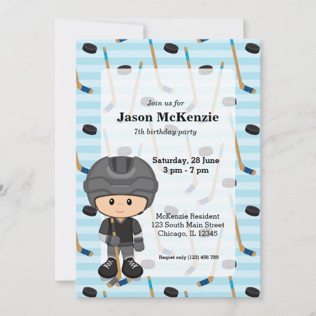 Hockey player invitation (Front)