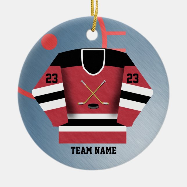 Hockey Player Jersey Ornament (Front)