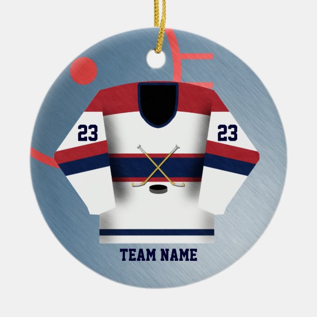Hockey Player Jersey Ornament (Front)