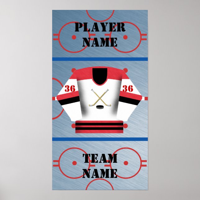 Hockey Player Jersey Poster (Front)