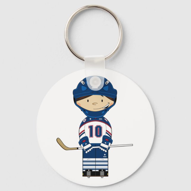 Hockey Player Keychain (Front)
