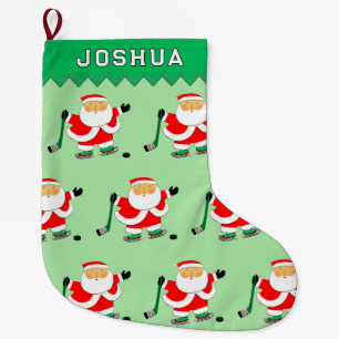 Hockey Player Large Christmas Stocking