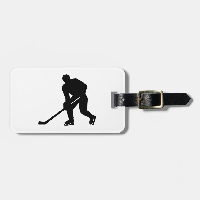 Hockey Player Luggage Tag (Front Horizontal)