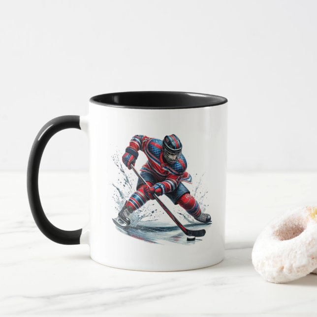 Hockey Player  Mug (With Donut)