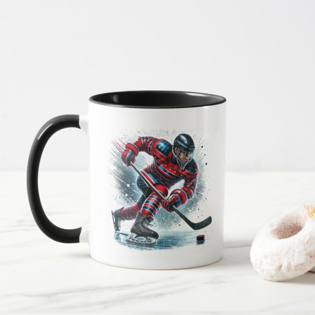 Hockey Player  Mug (With Donut)
