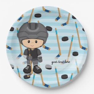 Hockey player paper plate