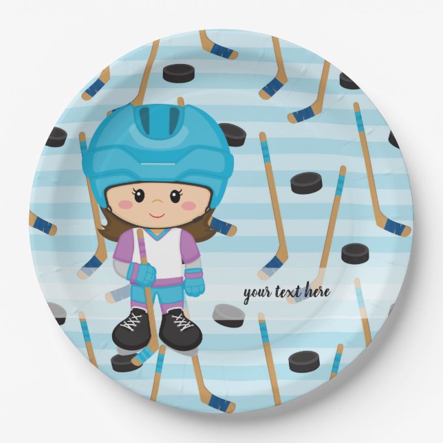 Hockey player paper plate (Front)