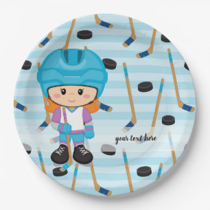 Hockey player paper plate