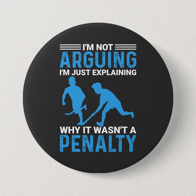 Hockey Player Penalty 7.5 Cm Round Badge (Front)