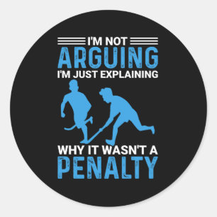 Hockey Player Penalty Classic Round Sticker