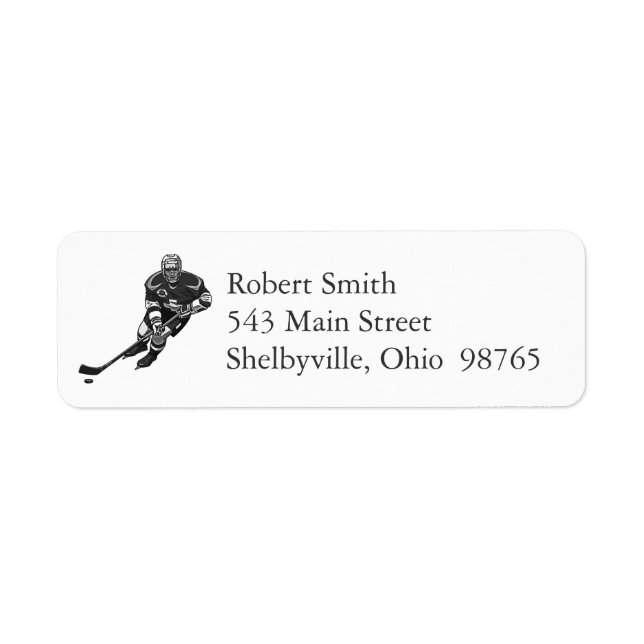 Hockey Player Return Address Labels (Front)